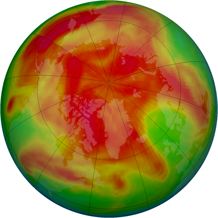 Arctic ozone map for 13 April 1980